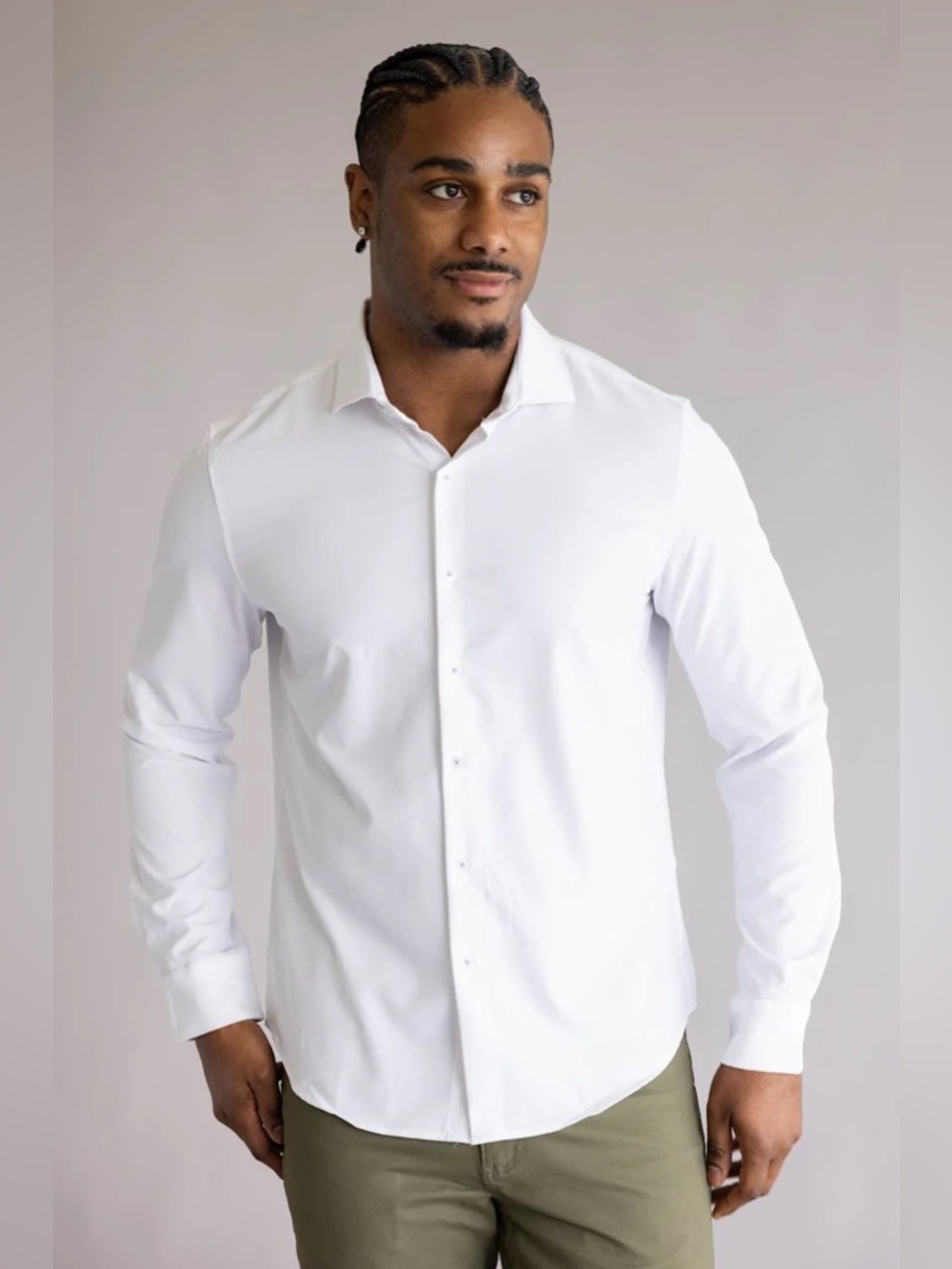 Denim & Flower • NWT White Stretch Dress Shirt